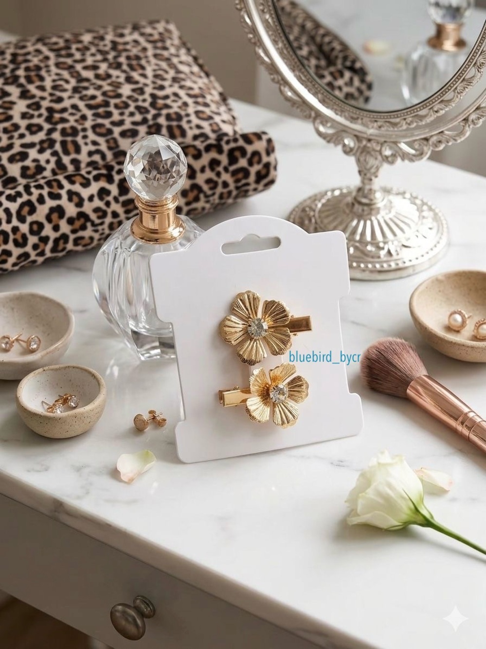 Gold-Tone Floral Hair Pins